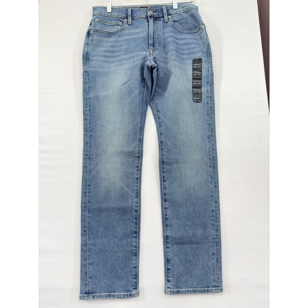 J Crew Flex Straight Jeans Mens Light Blue Wash Stretch Denim Pants 28x30 NwT‎